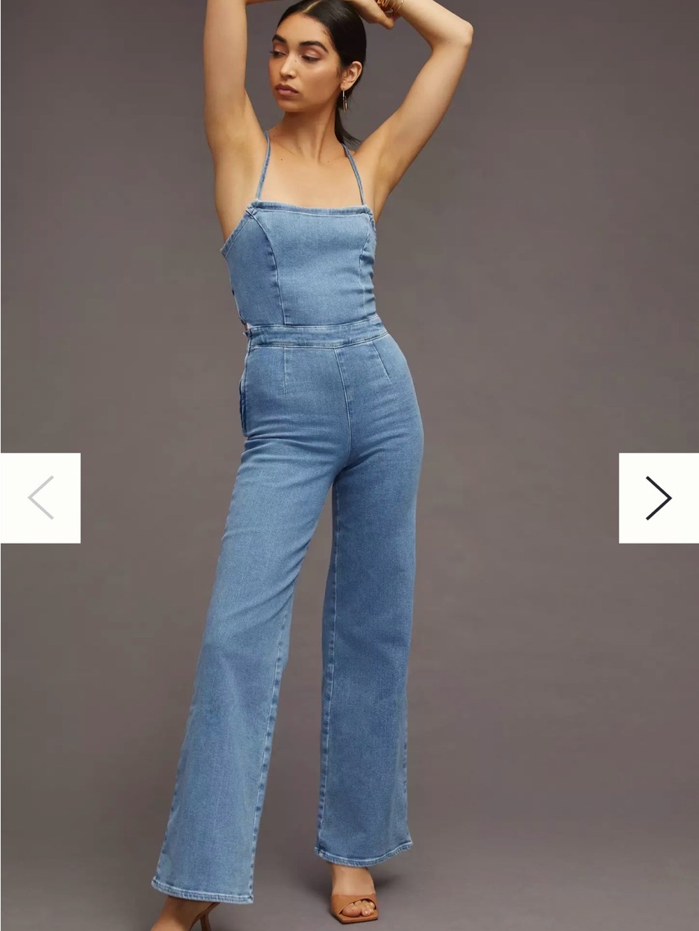 Good American Wide-Leg Denim Jumpsuit - Medium Blue